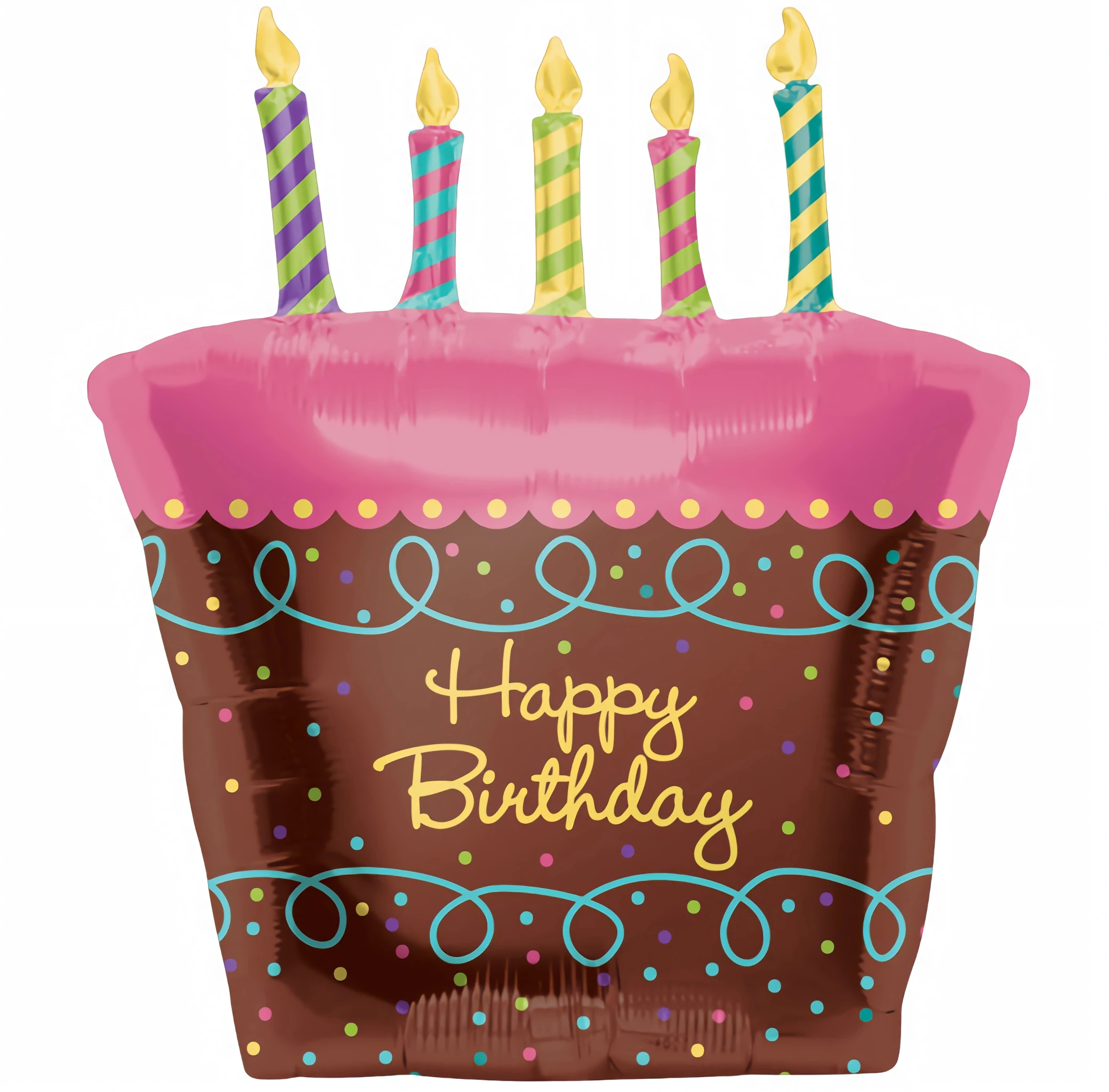 Birthday cake with candles foil balloon